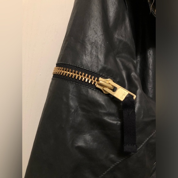 SAM. New York Camper Parka Black Vinyl Coated, Coyote Fur Collar - Size Small - Picture 6 of 8